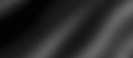 Dark black white grainy background, noise texture grunge gradient abstract banner header poster cover backdrop design - obrazy, fototapety, plakaty