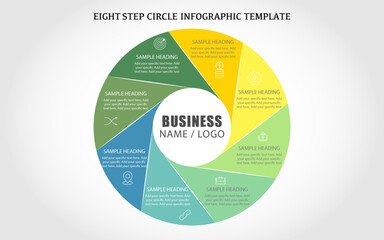 Camera shutter style circle infographic business template design