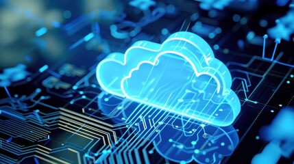 Cloud storage ,Circuit background data processing technology and cloud computing - obrazy, fototapety, plakaty