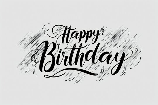 Lettering Happy Birthday. Light background with selective focus and copy space