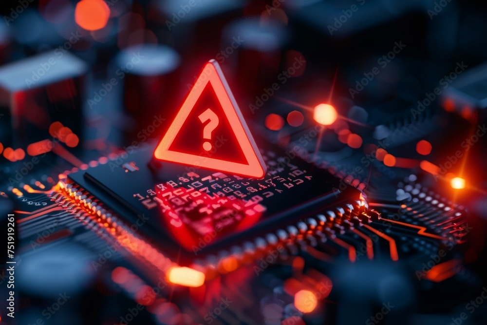Poster warning system concept. background with selective focus and copy space