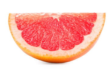 Fototapeta na wymiar Cut ripe grapefruit isolated on white. Citrus fruit