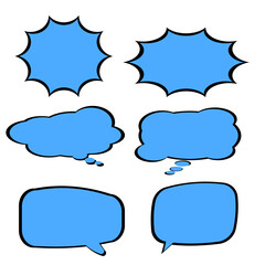 comic speech bubbles set vector