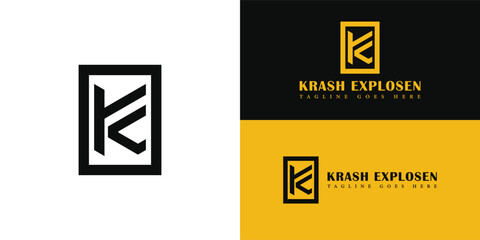 Abstract initial letter KE or EK logo in black color isolated in multiple background colors applied for energy drink company logo also suitable for the brands or companies have initial name EK or KE. - obrazy, fototapety, plakaty