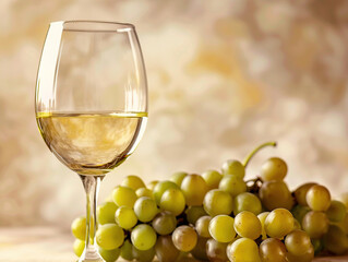glass of white wine and grapes