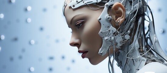 Futuristic cyborg woman.