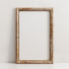 Empty Picture Frame against white wall
