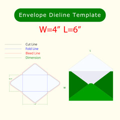 Triangle Style Envelope Dieline Template