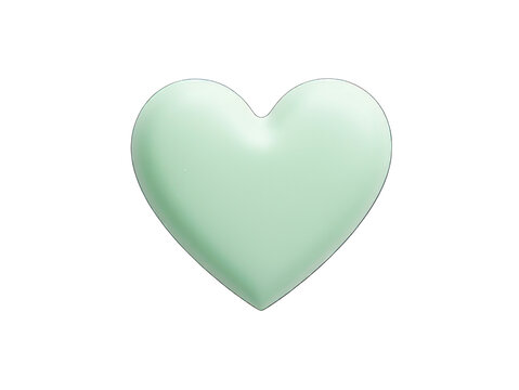 Mint heart isolated on transparent background, transparency image, removed background