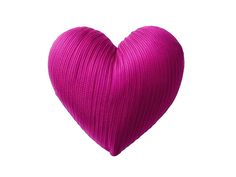 Magenta colored heart isolated on transparent background, transparency image, removed background