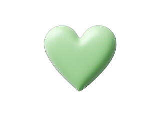 Mint green blue colored heart isolated on transparent background, transparency image, removed background