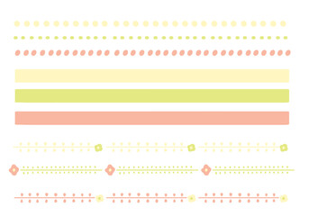 暖色のかわいいラインセット