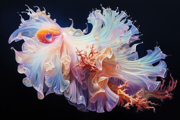 Costasiella beautiful oil painting under sea with generative AI