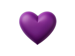 Purple colored heart isolated on transparent background, transparency image, removed background