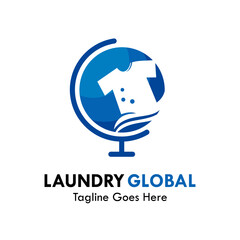 Laundry global design logo template illustration