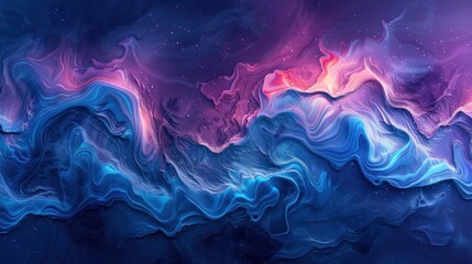 Fototapeta premium A vivid cosmic-inspired marble texture blending pink, blue, and purple with sparkling star-like effects.
