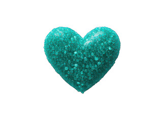 A teal blue heart isolated on transparent background