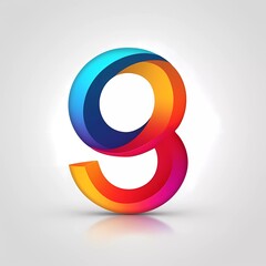 Number "9" logo icon design template element. Vector color sign.