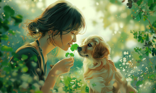 子犬と少女