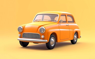 3d illustration of classic car isolated on minimalist background 