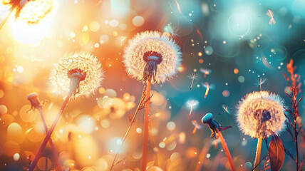 Beautiful HD wallpaper of dandelions
