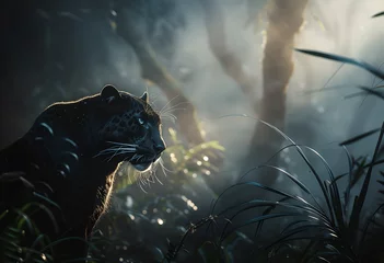 Outdoor-Kissen Black panther in the jungle © Sweet Sween