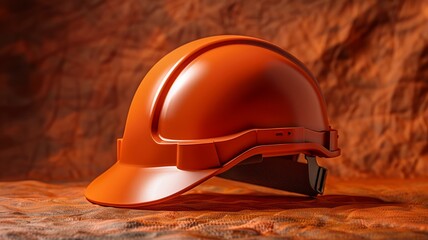 Industrial-grade red hard hat showcasing strength and durability