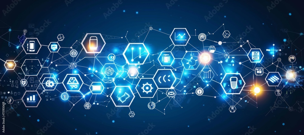 Poster abstract background with modern technological design elements and futuristic tech concept