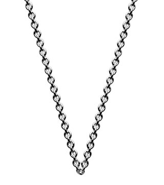 cadena plateada con fondo transparente. Lista para usarse en joyeria