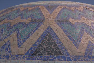 Mosaic details at the Chorsu Bazaar in Tashkent, Uzbekistan.