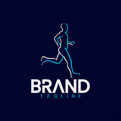 vector logo of people running 