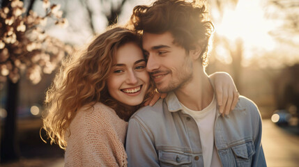 Fototapeta premium a picture of a happy couple, generative ai