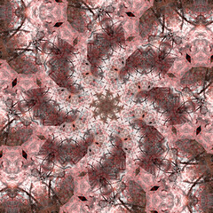 Seamless abstract square pattern. Symmetrical round pattern. Author's patterns.