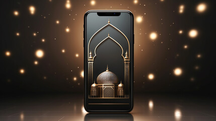 elegant smartphone wallpaper with luxurious and elegant ramadan greeting background format