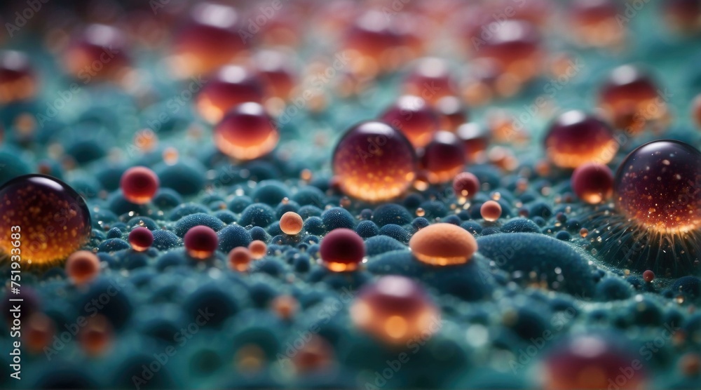 Poster a group of bubbles on the surface. generative ai.