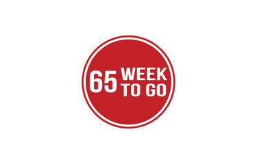 65 week to go red banner design vector illustration
