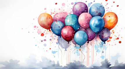 birthday balloon watercolor style