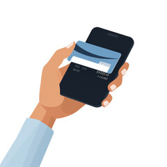 Person using a digital payment app illustration