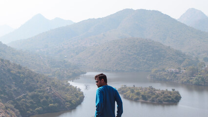 person on the top of mountain