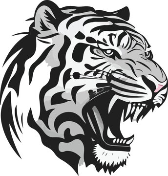 Tiger head logo vector illustration art design. Roaring Radiance: Tiger Head Logo Illustration.