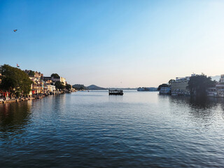 Landscape view of the lake in India