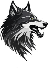 Wolf head logo vector illustration art design. Intricate Wolf Face Logo Illustration.