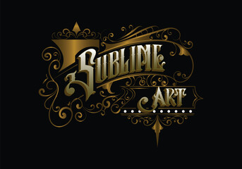 SUBLIME ART word lettering custom logo design