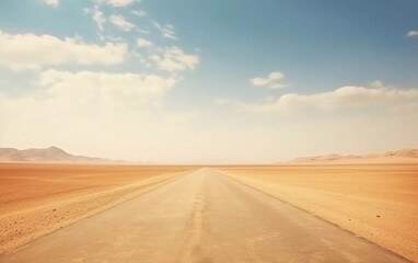 Road in the Egyptian Sahara desert. Conceptual for freedom, enjoy the journey. Empty road. 