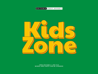 Naklejka premium kids zone editable text effect style