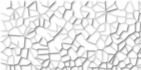 Abstract white paper cut shadows background realistic crumpled paper decoration textured with multi cream white Broken Stained Glass.3d shapes vector Vintage. Geometric Retro tiles pattern.