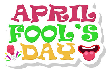 April Fool's Day Typography Sticker