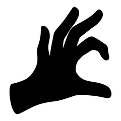 mini heart hand sign line drawing isolated on white svg