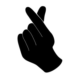 mini heart hand sign line drawing isolated on white svg