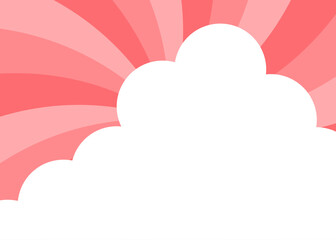 曲線のサンバーストと雲の背景、光線、集中線、バーストの背景素材